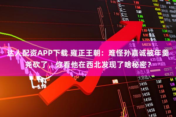 达人配资APP下载 雍正王朝：难怪孙嘉诚被年羹尧砍了，你看他在西北发现了啥秘密？